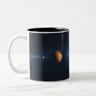 Taza Bicolor  Espacio Exterior con Alineación de Planeta