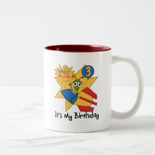 Taza Bicolor Espacio Extranjero 3er camisas de cumpleaños y reg