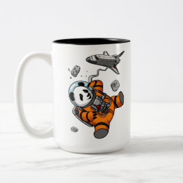 Taza Bicolor Espacio Panda Oso Astronauta Galaxia Animal Cósmic