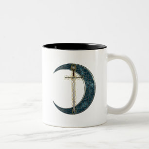 Taza Bicolor Espada y luna célticas