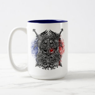 Taza Bicolor Espadas de cuervos de Odín Mitología vikinga bande
