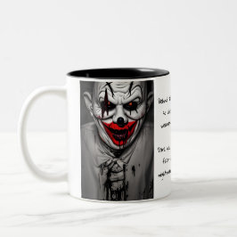 Taza Bicolor Espantoso Payaso sonriente y cita