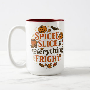 Taza Bicolor Especia, Rebanada y Todo Terror   Halloween 