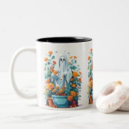 Taza Bicolor Espeluznante de la planta Lady Ghost Halloween