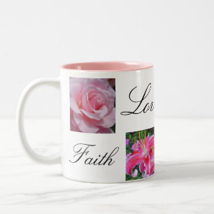 Taza Bicolor Esperanza de la alegría del amor de la fe