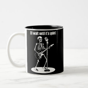 Taza Bicolor Esperaré a que sea una guitarra de esqueleto diver