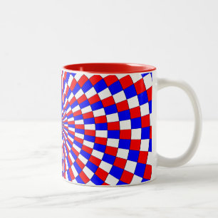 Taza Bicolor Espiral azul blanco rojo de Kenneth Yoncich