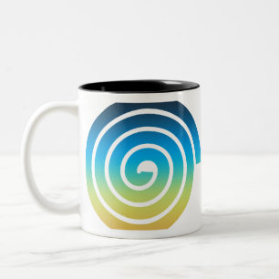 TAZA BICOLOR ESPIRAL AZUL Y VERDE