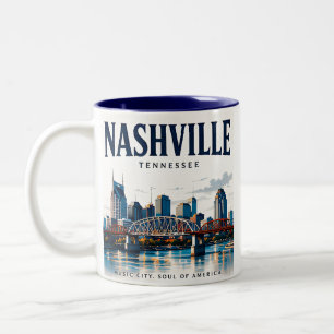 Taza Bicolor Espíritu de la ciudad musical de Nashville
