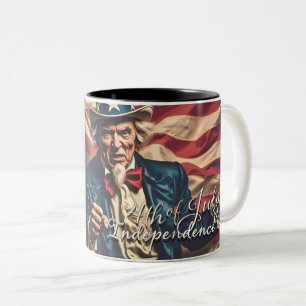 Taza Bicolor Espíritu de Libertad en Rojo, Blanco y Azul