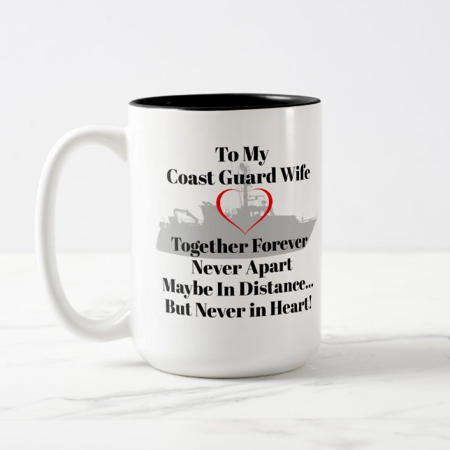 Taza Bicolor Esposa de la Guardia Costera Coffee Mug (Izquierda)