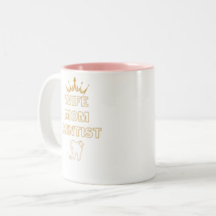Taza Bicolor Esposa Mamá divertida Dentista Profesión Regalo