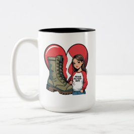 Taza Bicolor Esposa militar orgullosa - Corazón de "Esposa de B