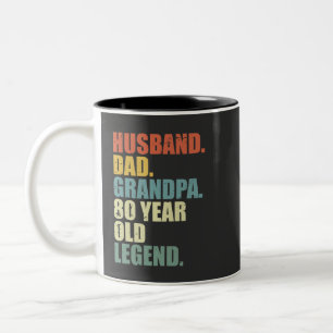 Taza Bicolor Esposo Papá Abuelo Leyenda de 80 Años Cumpleaños 8