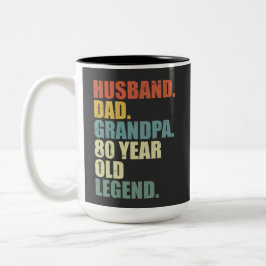 Taza Bicolor Esposo Papá Abuelo Leyenda de 80 Años Cumpleaños 8