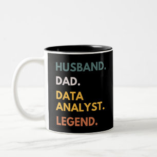 Taza Bicolor Esposo Papá Analista de Datos Leyenda Divertido Da