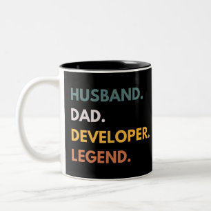 Taza Bicolor Esposo Papá Desarrollador Leyenda Divertidos Progr