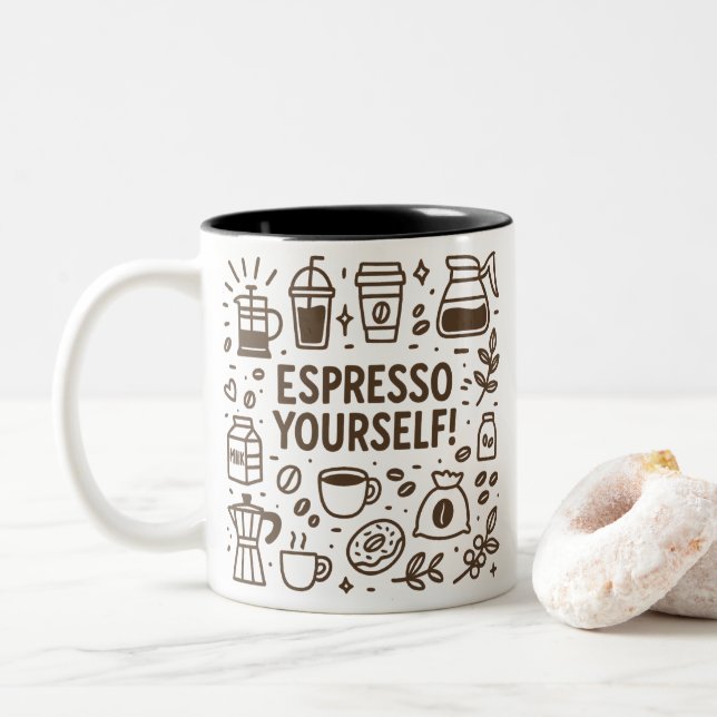 Taza Bicolor ¡Espresso! (Con donut)