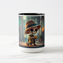 Taza Bicolor Esqueleto de Halloween #4
