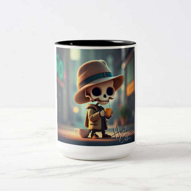 Taza Bicolor Esqueleto de Halloween #4 (Centro)