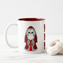 Taza Bicolor Esqueleto en un Santa Suit. Estacional