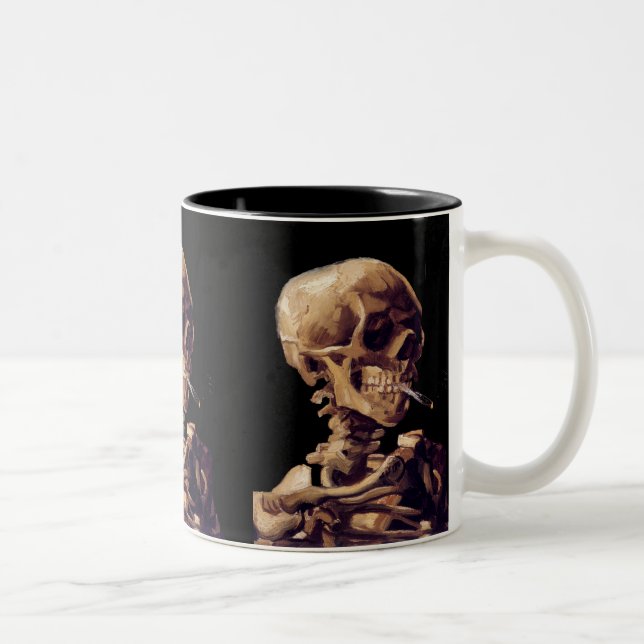 Taza Bicolor Esqueleto que fuma de Van Gogh (Derecha)