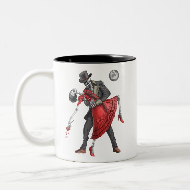 Taza Bicolor Esqueletos góticos bailando (Izquierda)