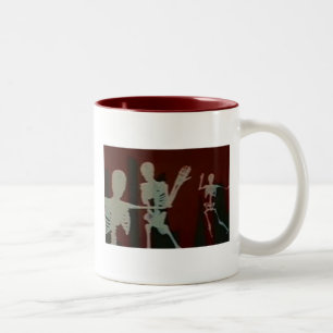 Taza Bicolor Esqueletos y calaveras