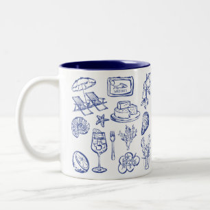 Taza Bicolor Esquema de vida mediterráneo