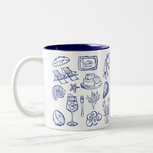 Taza Bicolor Esquema de vida mediterráneo (Izquierda)