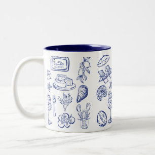 Taza Bicolor Esquema de vida mediterráneo