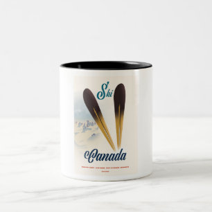 Taza Bicolor Esquí Canadá