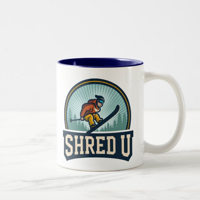 Taza Bicolor Esquí en la Universidad Shred (Derecha)