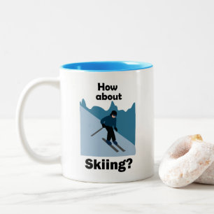 Taza Bicolor Esquí Esquiador ¿Qué tal esquiar en la nieve? 