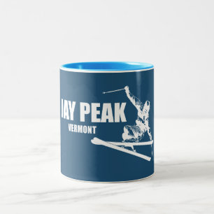 Taza Bicolor Esquiador de Jay Peak Vermont