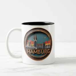 Taza Bicolor Esquina de Hamburgo Alemania - Vintage Circle City