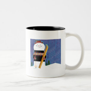 Taza Bicolor Esquís para el muñeco de nieve