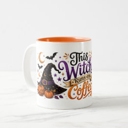 Taza Bicolor Esta Bruja Funciona con Café Halloween