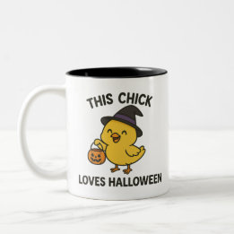 Taza Bicolor Esta Chica Ama Halloween Divertido