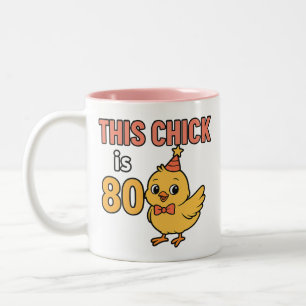 Taza Bicolor Esta chica es 80 cumpleaños de comadreja y diversi