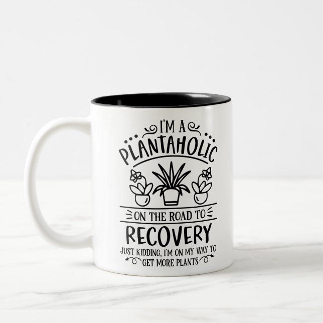 Taza Bicolor Esta cita de jardinería Plantaholic (Izquierda)