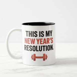Taza Bicolor Esta es mi resolución de año nuevo Gimnasio motiva