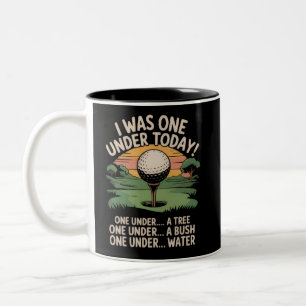 Taza Bicolor Estaba uno bajo par hoy Amante del golf Golfista J