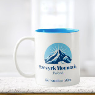 Taza Bicolor Estación de Montaña Szczyrk Polonia Polska