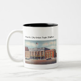 Taza Bicolor Estación de tren de Atlantic City PRSL 1936