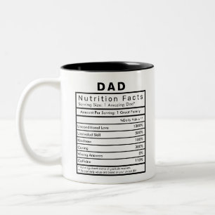Taza Bicolor Estadísticas de datos nutricionales de papá son gr