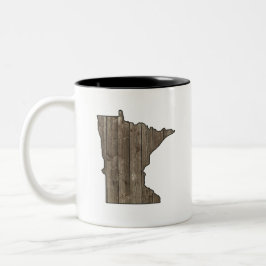 Taza Bicolor Estado de madera rústico de Minnesota de la cabaña