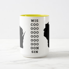 Taza Bicolor Estado de Wisconsin y el O alargado