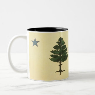 Taza Bicolor Estado original de la bandera del árbol de pino de