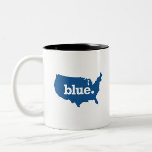 Taza Bicolor Estados Azules Americanos